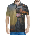 Vintage Rottweiler Portrait Print Men's Polo Shirt
