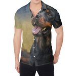 Vintage Rottweiler Portrait Print Men's Shirt