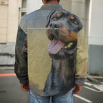 Vintage Rottweiler Portrait Print Men's Shirt Jacket