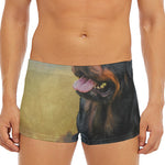 Vintage Rottweiler Portrait Print Men's Short Boxer Briefs