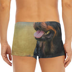 Vintage Rottweiler Portrait Print Men's Short Boxer Briefs