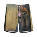 Vintage Rottweiler Portrait Print Men's Athletic Shorts