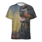 Vintage Rottweiler Portrait Print Men's Sports T-Shirt