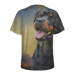 Vintage Rottweiler Portrait Print Men's Sports T-Shirt