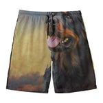 Vintage Rottweiler Portrait Print Men's Swim Trunks