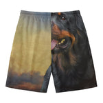 Vintage Rottweiler Portrait Print Men's Swim Trunks