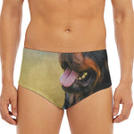 Vintage Rottweiler Portrait Print Men's Triangle Swim Briefs
