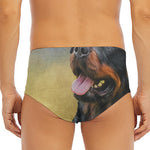 Vintage Rottweiler Portrait Print Men's Triangle Swim Briefs