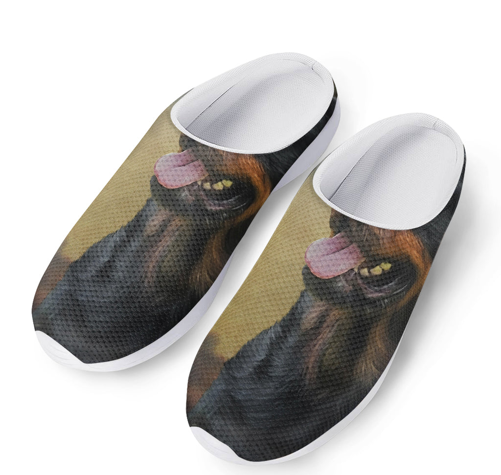 Vintage Rottweiler Portrait Print Mesh Casual Shoes