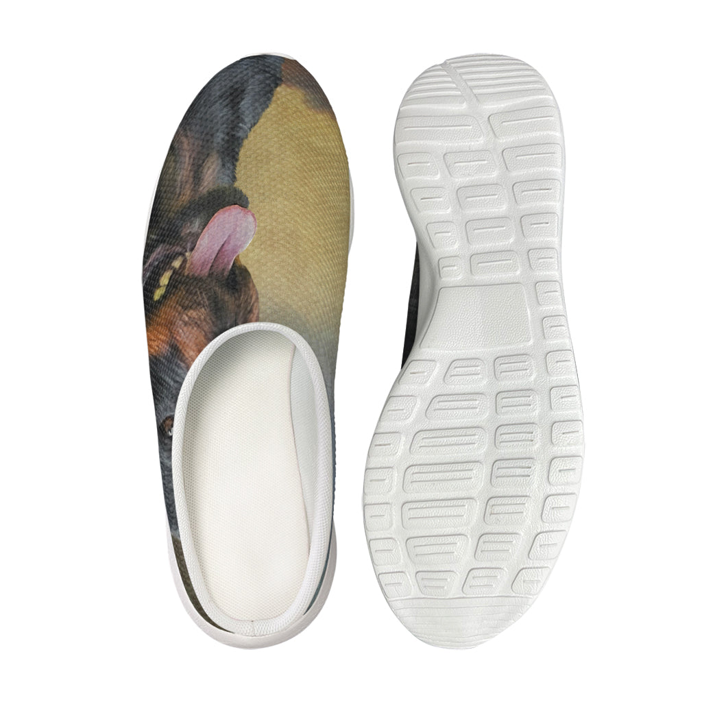 Vintage Rottweiler Portrait Print Mesh Casual Shoes