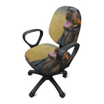 Vintage Rottweiler Portrait Print Office Chair Cover