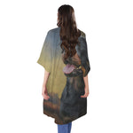 Vintage Rottweiler Portrait Print Open Front Beach Cover Up