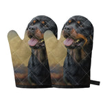 Vintage Rottweiler Portrait Print Oven Mitts