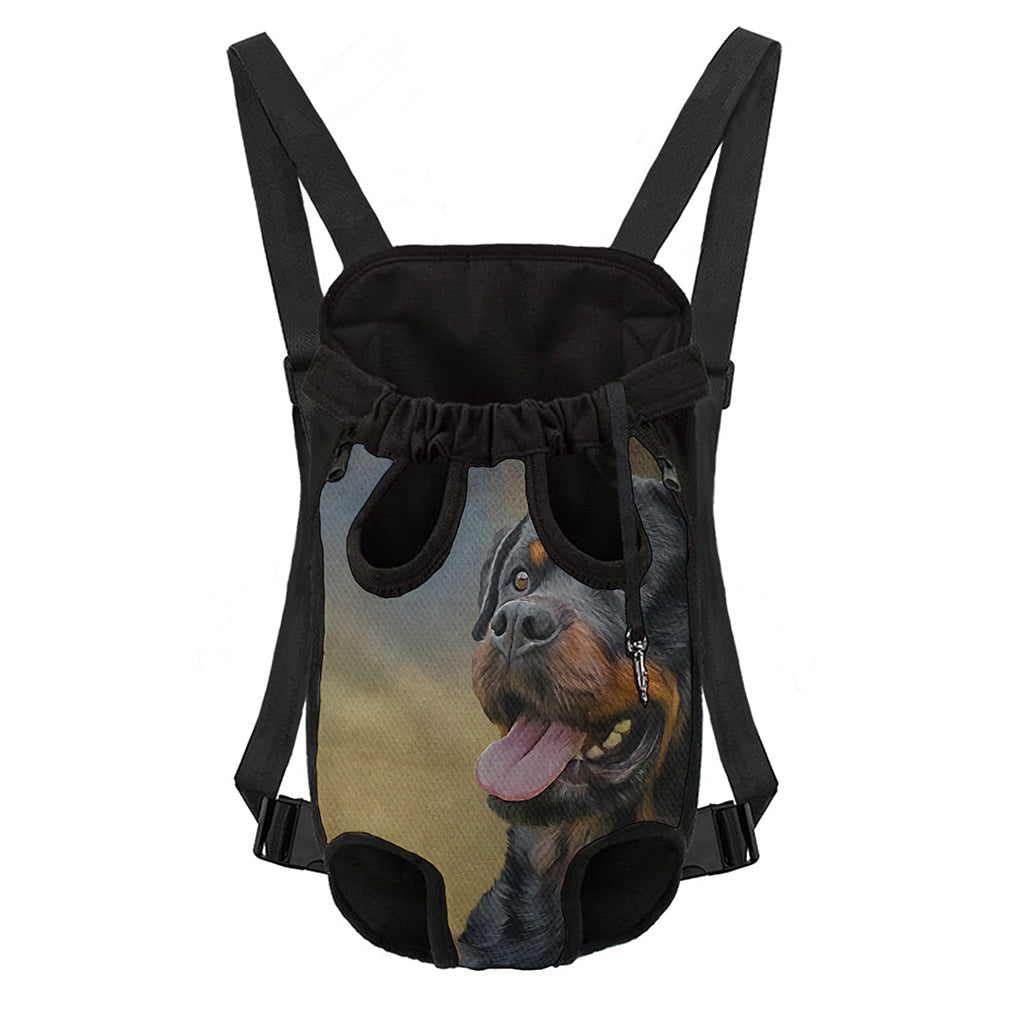 Vintage Rottweiler Portrait Print Pet Carrier Backpack