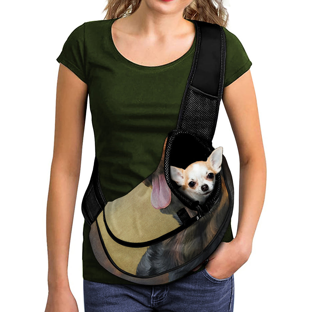 Vintage Rottweiler Portrait Print Pet Sling Carrier