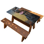 Vintage Rottweiler Portrait Print Picnic Table Cover