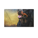 Vintage Rottweiler Portrait Print Polyester Flag