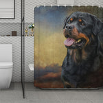 Vintage Rottweiler Portrait Print Polyester Shower Curtain