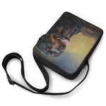 Vintage Rottweiler Portrait Print Rectangular Crossbody Bag