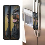 Vintage Rottweiler Portrait Print Refrigerator Handle Covers
