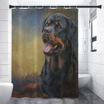 Vintage Rottweiler Portrait Print Shower Curtain