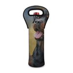 Vintage Rottweiler Portrait Print Single Neoprene Wine Tote