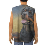 Vintage Rottweiler Portrait Print Sleeveless Baseball Jersey
