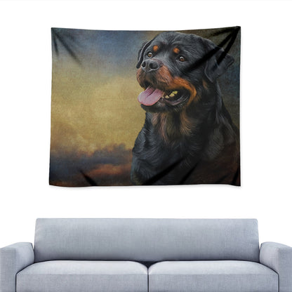 Vintage Rottweiler Portrait Print Tapestry