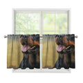 Vintage Rottweiler Portrait Print Tier Curtains