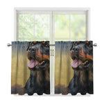 Vintage Rottweiler Portrait Print Tier Curtains