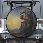 Vintage Rottweiler Portrait Print Tire Cover