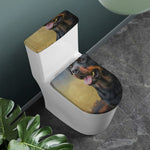 Vintage Rottweiler Portrait Print Toilet Lid And Tank Cover Set