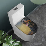 Vintage Rottweiler Portrait Print Toilet Lid Cover