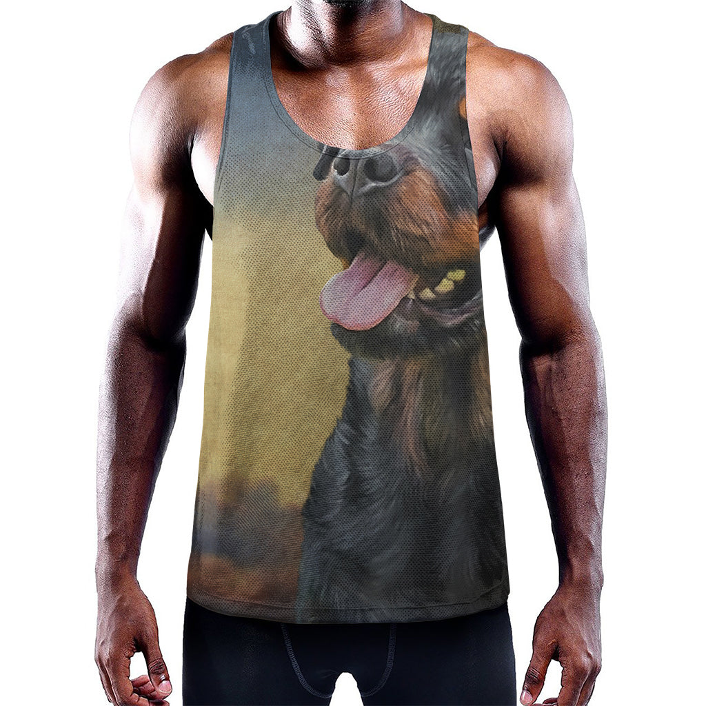 Vintage Rottweiler Portrait Print Training Tank Top