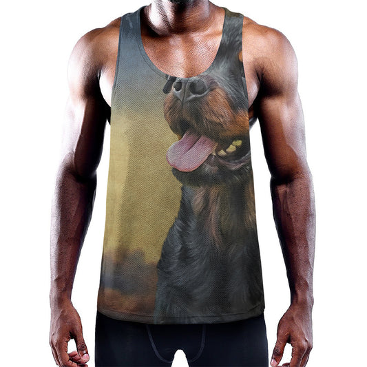 Vintage Rottweiler Portrait Print Training Tank Top