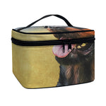 Vintage Rottweiler Portrait Print Travel Makeup Bag