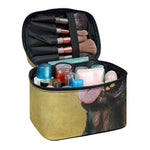 Vintage Rottweiler Portrait Print Travel Makeup Bag