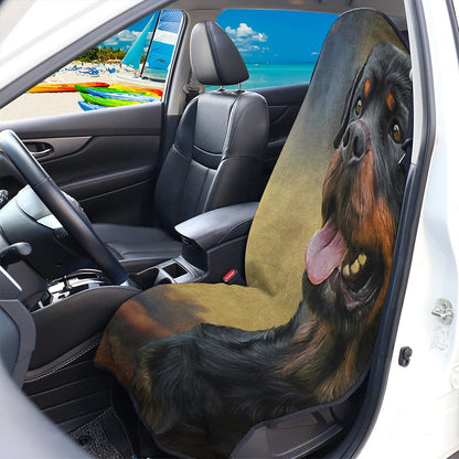 Vintage Rottweiler Portrait Print Waterproof Car Seat Cover