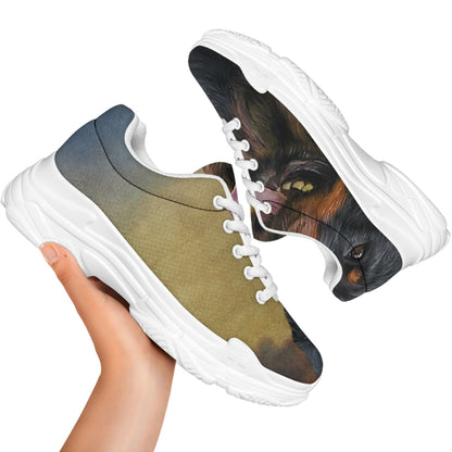 Vintage Rottweiler Portrait Print White Chunky Shoes