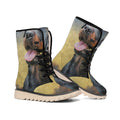 Vintage Rottweiler Portrait Print Winter Boots