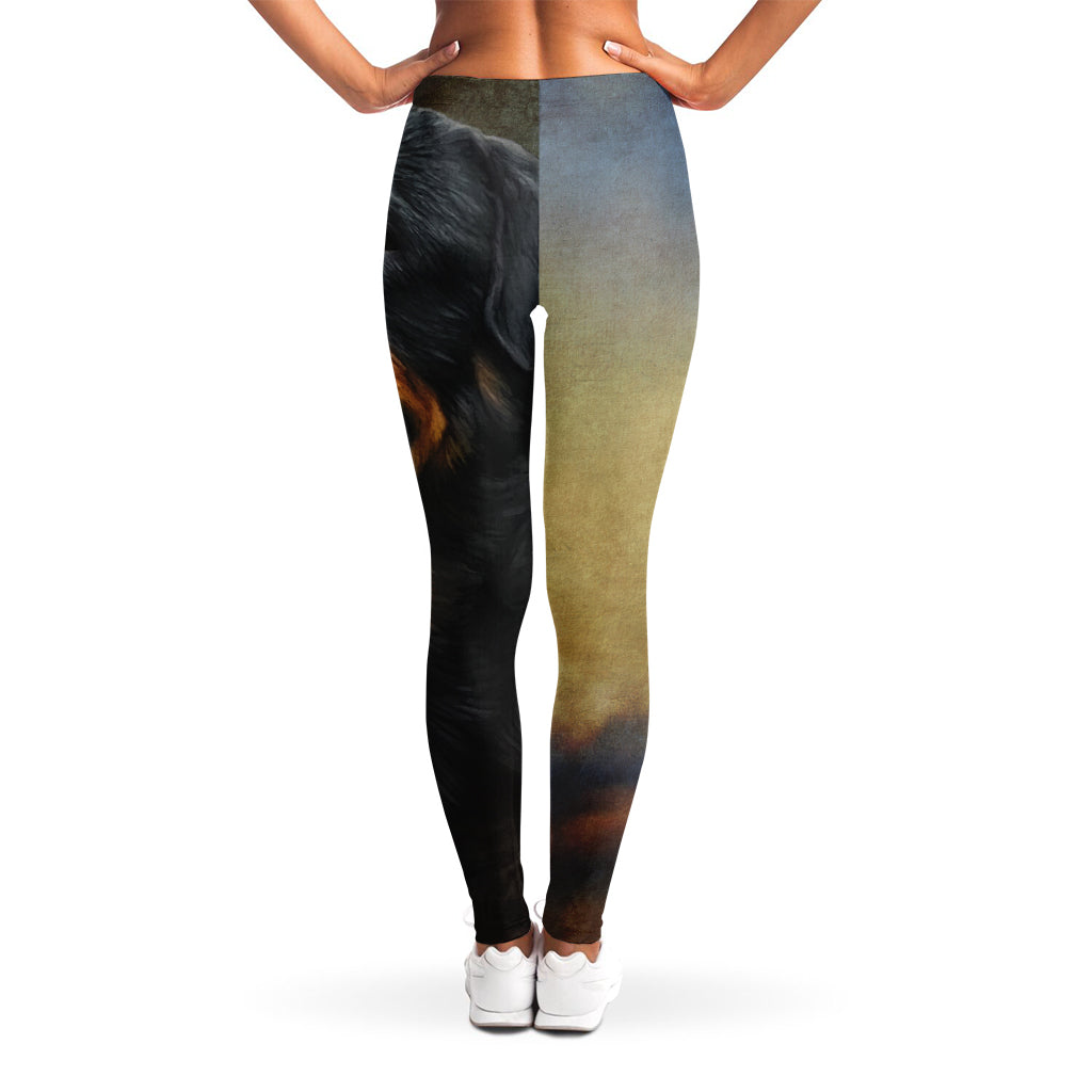 Vintage Rottweiler Portrait Print Women's Leggings
