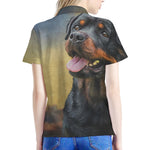 Vintage Rottweiler Portrait Print Women's Polo Shirt