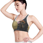 Vintage Rottweiler Portrait Print Women's Sports Bra