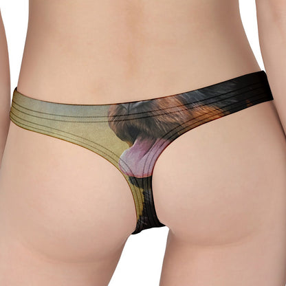 Vintage Rottweiler Portrait Print Women's Thong