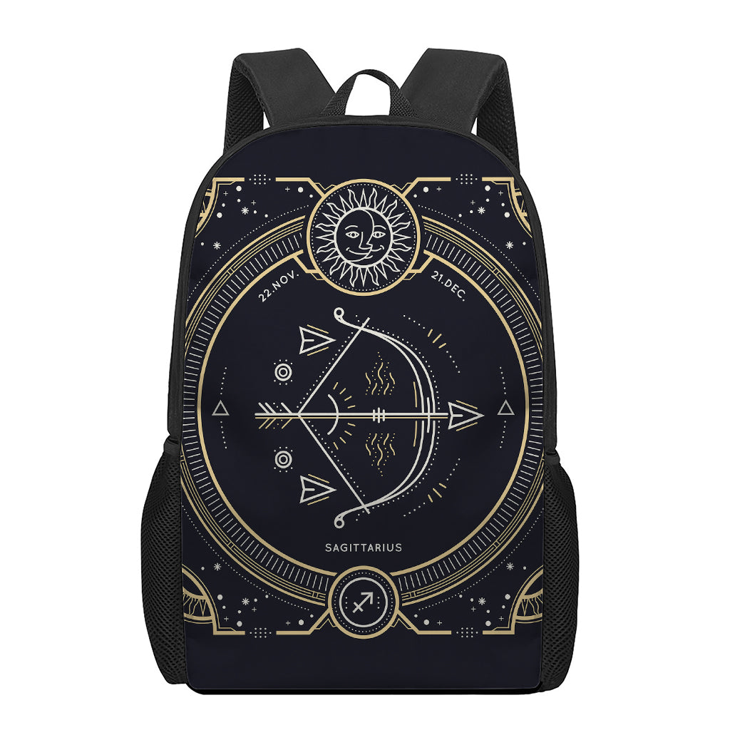 Vintage Sagittarius Zodiac Sign Print 17 Inch Backpack