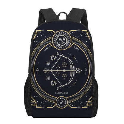 Vintage Sagittarius Zodiac Sign Print 17 Inch Backpack