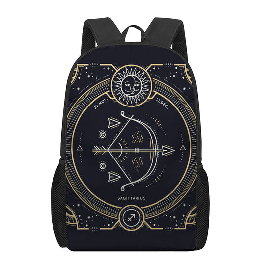 Vintage Sagittarius Zodiac Sign Print 17 Inch Backpack