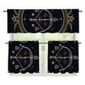Vintage Sagittarius Zodiac Sign Print 3 Piece Kitchen Curtains