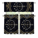 Vintage Sagittarius Zodiac Sign Print 3 Piece Kitchen Curtains