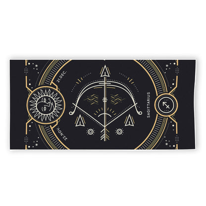 Vintage Sagittarius Zodiac Sign Print Beach Towel